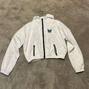 White Rue21 Jacket with Blue Butterfly